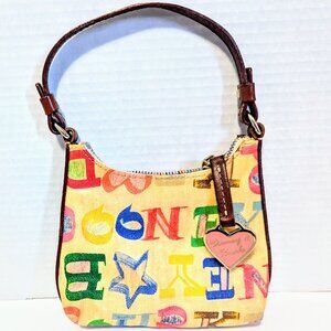 Minimalist Dooney and Burke "Graffiti Rainbow" Y2K, 90's stylish purse